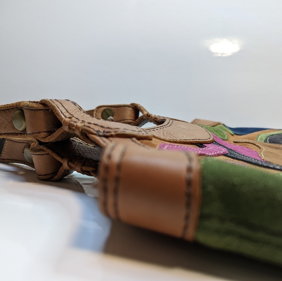 Lucky Brand Leather patchwork multi-colour purse shoulder bag Bohemian - Picture 5 of 16